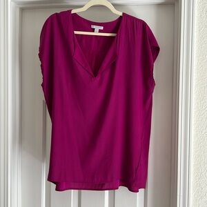 New York & Company XL Short Sleeve Pink Blouse